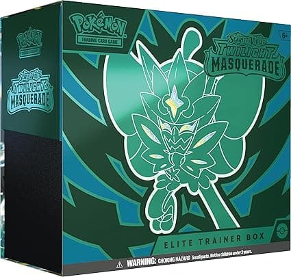 Pokémon TCG: Scarlet & Violet—Twilight Masquerade Elite Trainer Box (1 Full-Art Teal Mask Ogerpon Promo Card, 9 Boosters & Premium Accessories)